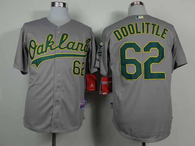 Men Oakland Athletics #62 Doolittle Grey MLB Jerseys